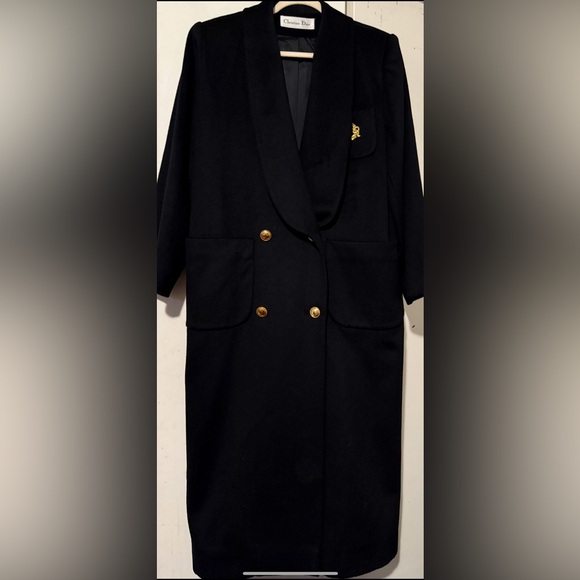 Dior Jackets & Blazers - Christian Dior black wool double-breasted coat